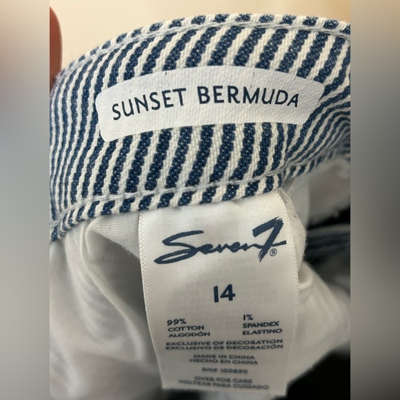 Seven7 sunset Bermuda striped size 14 - Picture 2 of 5